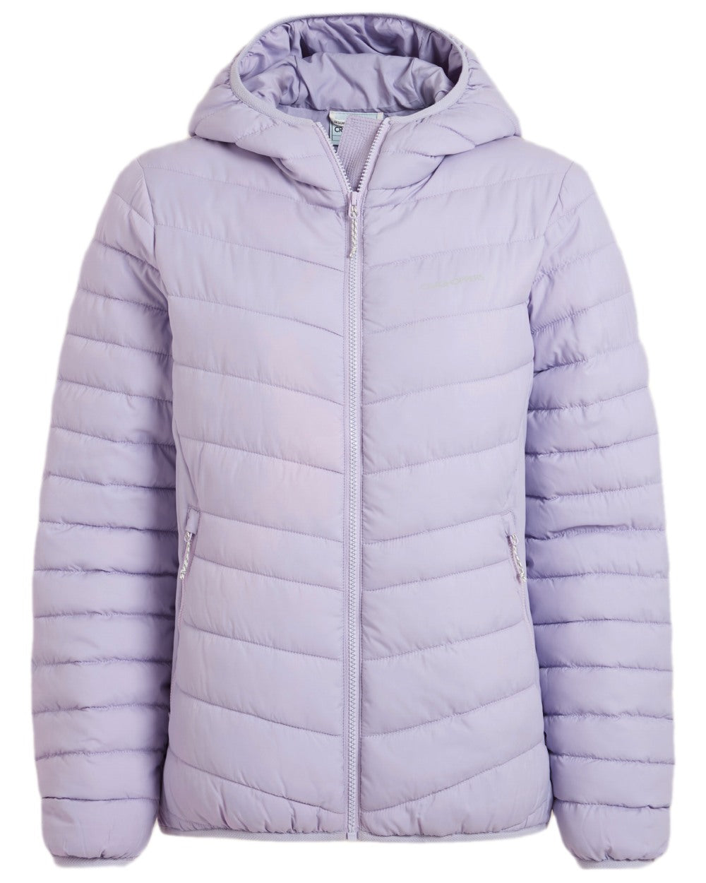 Parma Violet Coloured Craghoppers Womens Compresslite IX Hooded Insulating Jacket on white background