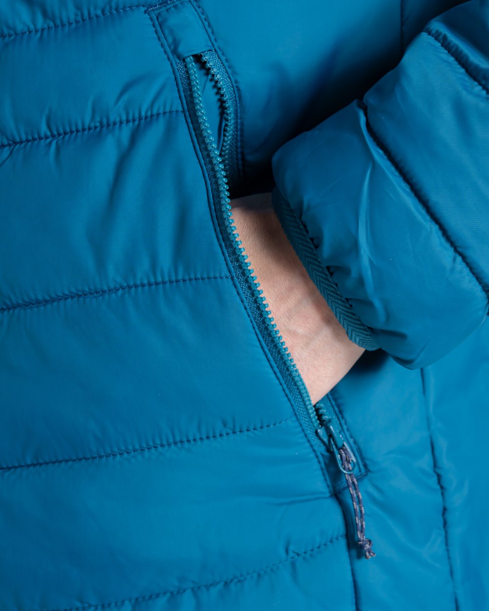 Porcelain Blue Coloured Craghoppers Womens Compresslite IX Hooded Insulating Jacket on white background