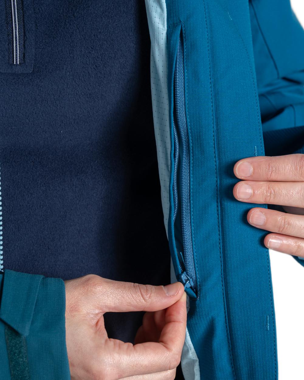 Porcelain Blue coloured Craghoppers Womens Dynamic Pro III Waterproof Jacket on white background