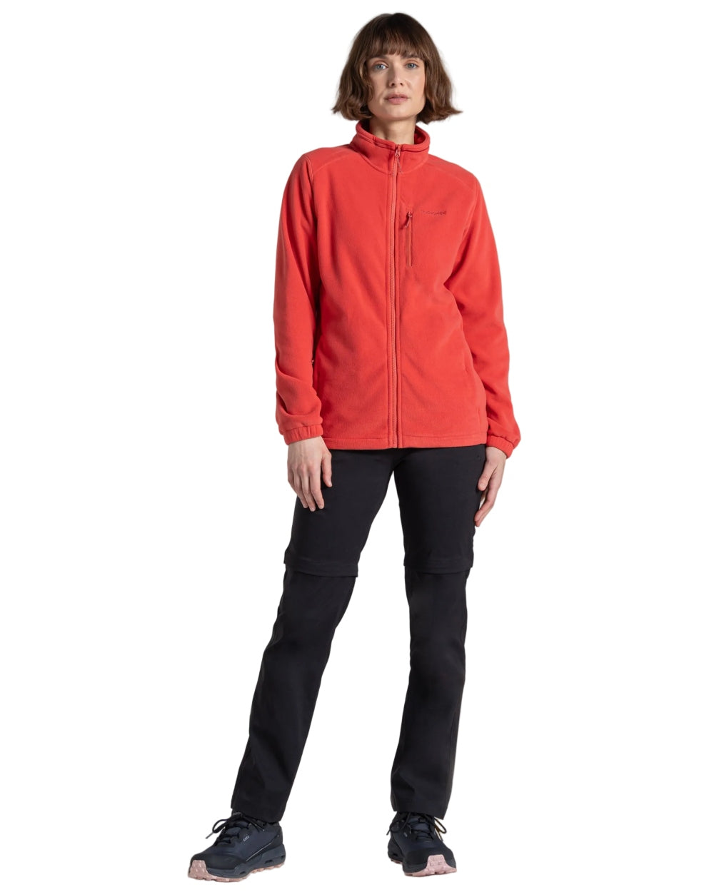 Black coloured Craghoppers Womens Kiwi Pro III Convertible Trousers on white background