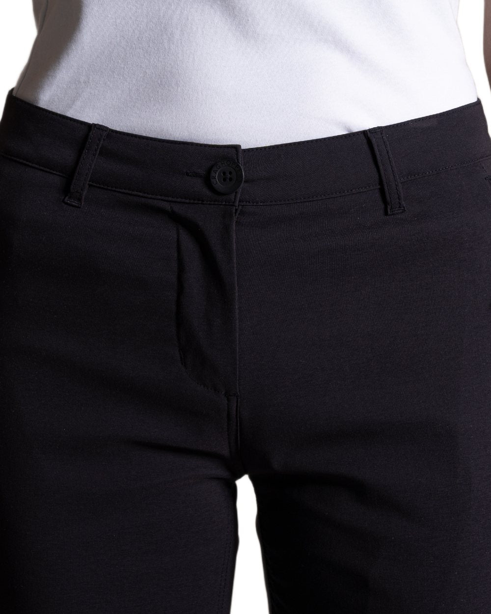 Dark Navy coloured Craghoppers Womens Kiwi Pro III Cropped Trousers on white background