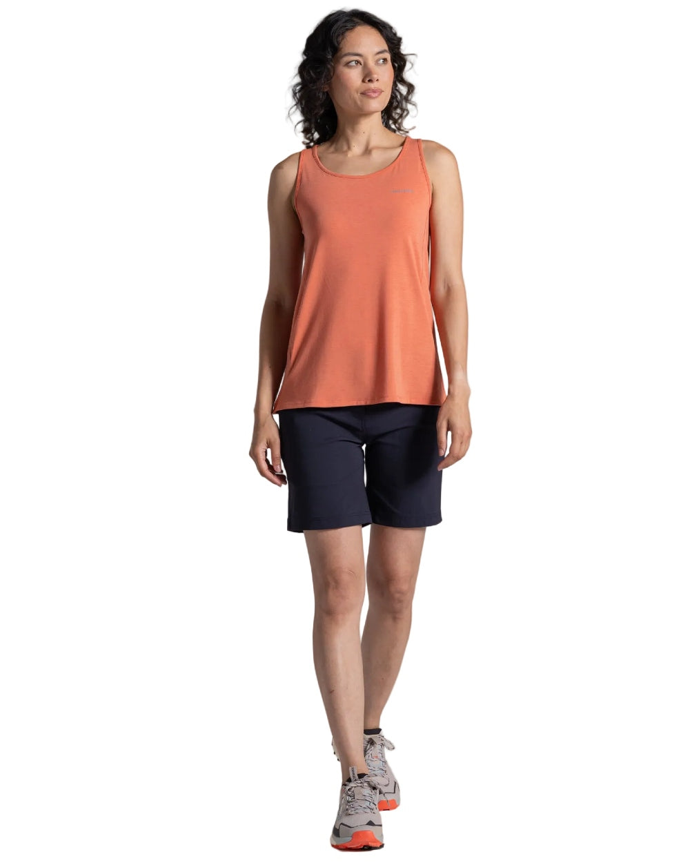 Dark Navy coloured Craghoppers Womens Kiwi Pro III Shorts on white background