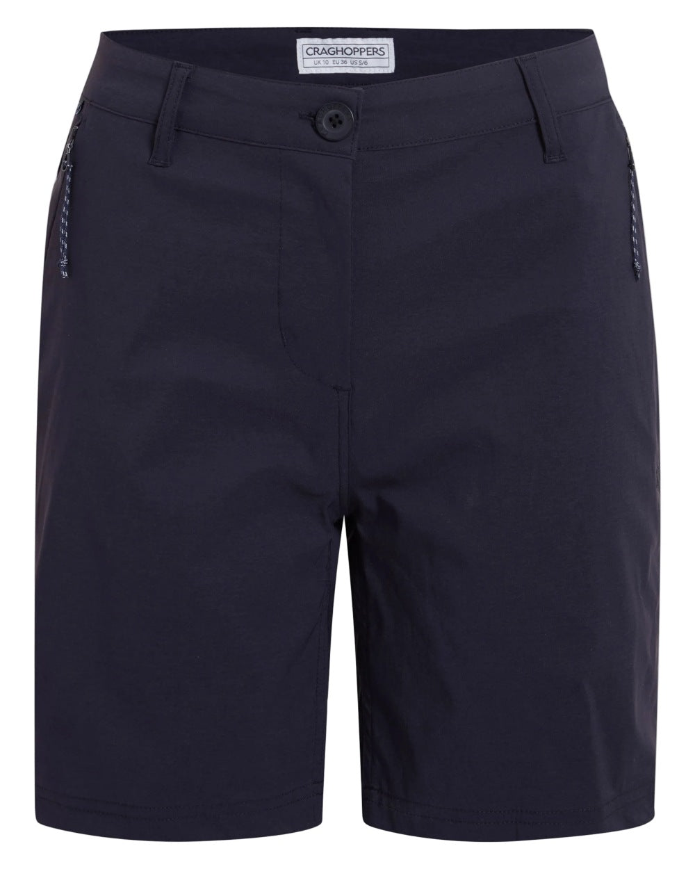 Dark Navy coloured Craghoppers Womens Kiwi Pro III Shorts on white background
