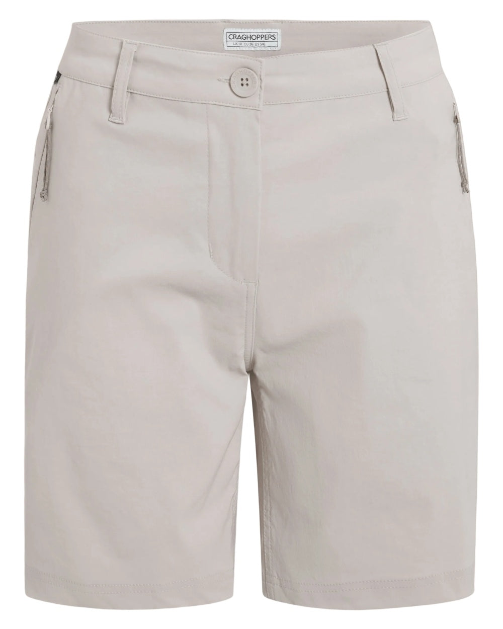 Oyster coloured Craghoppers Womens Kiwi Pro III Shorts on white background