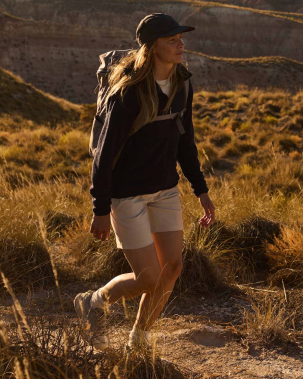 Oyster coloured Craghoppers Womens Kiwi Pro III Shorts on mountain background