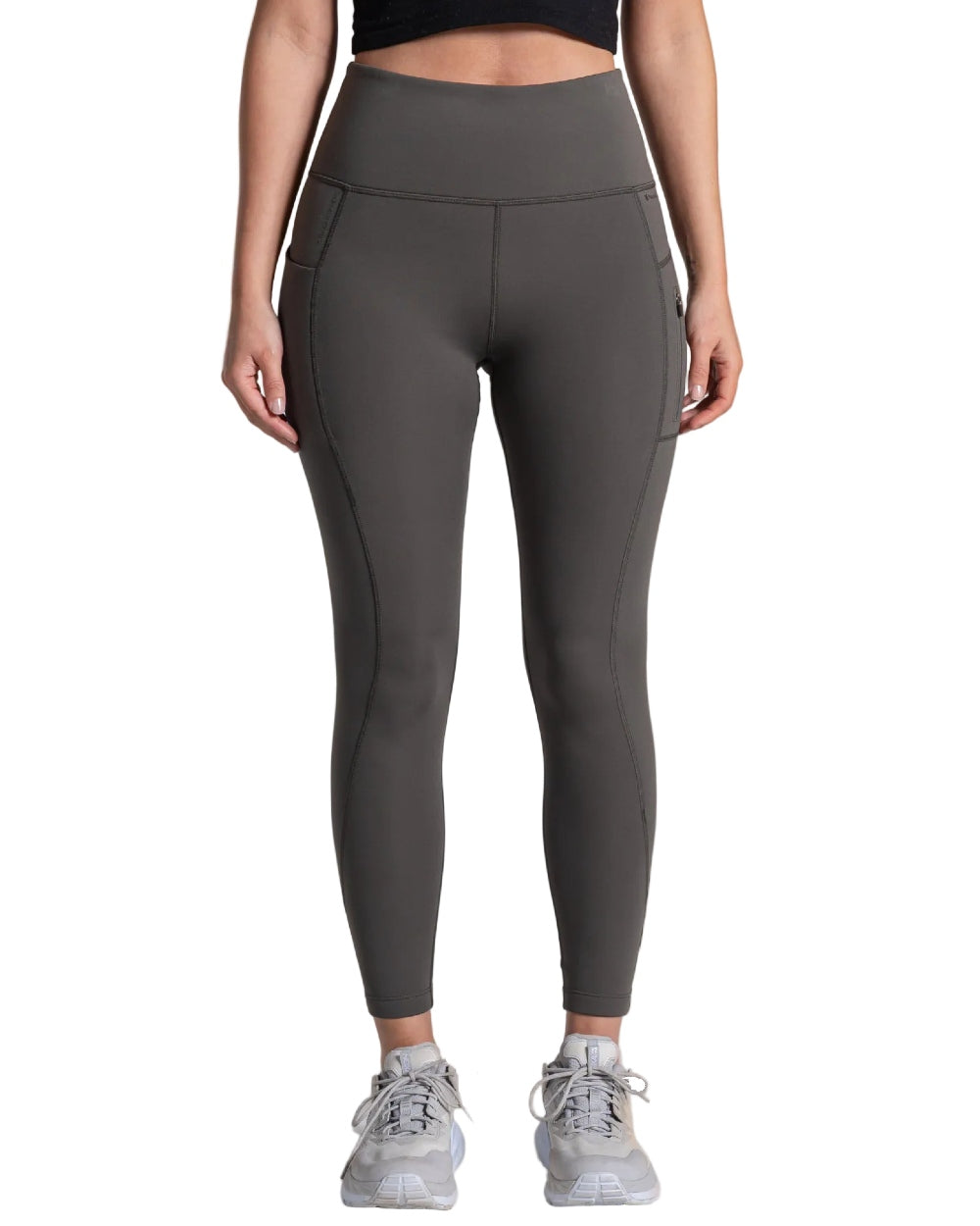 Nori Green Coloured Craghoppers Womens Kiwi Pro Leggings On A White Background