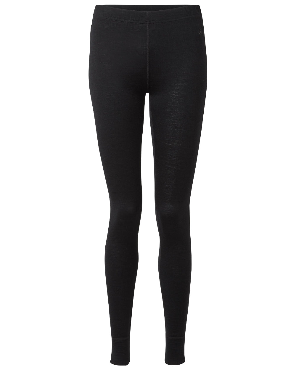 Black coloured Craghoppers Womens Merino Baselayer Leggings on white background