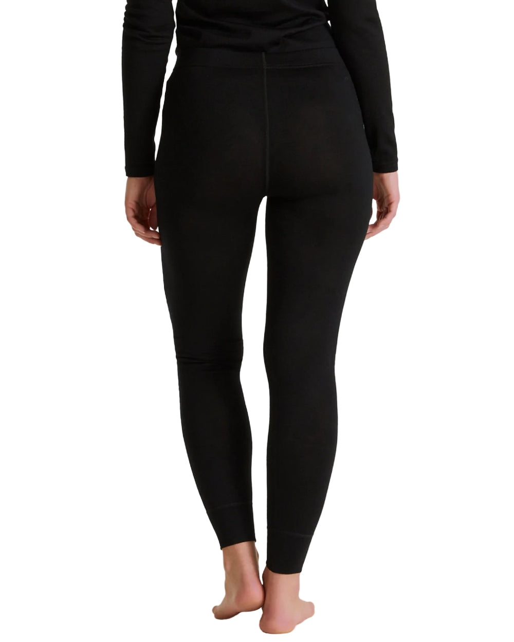 Black coloured Craghoppers Womens Merino Baselayer Leggings on white background