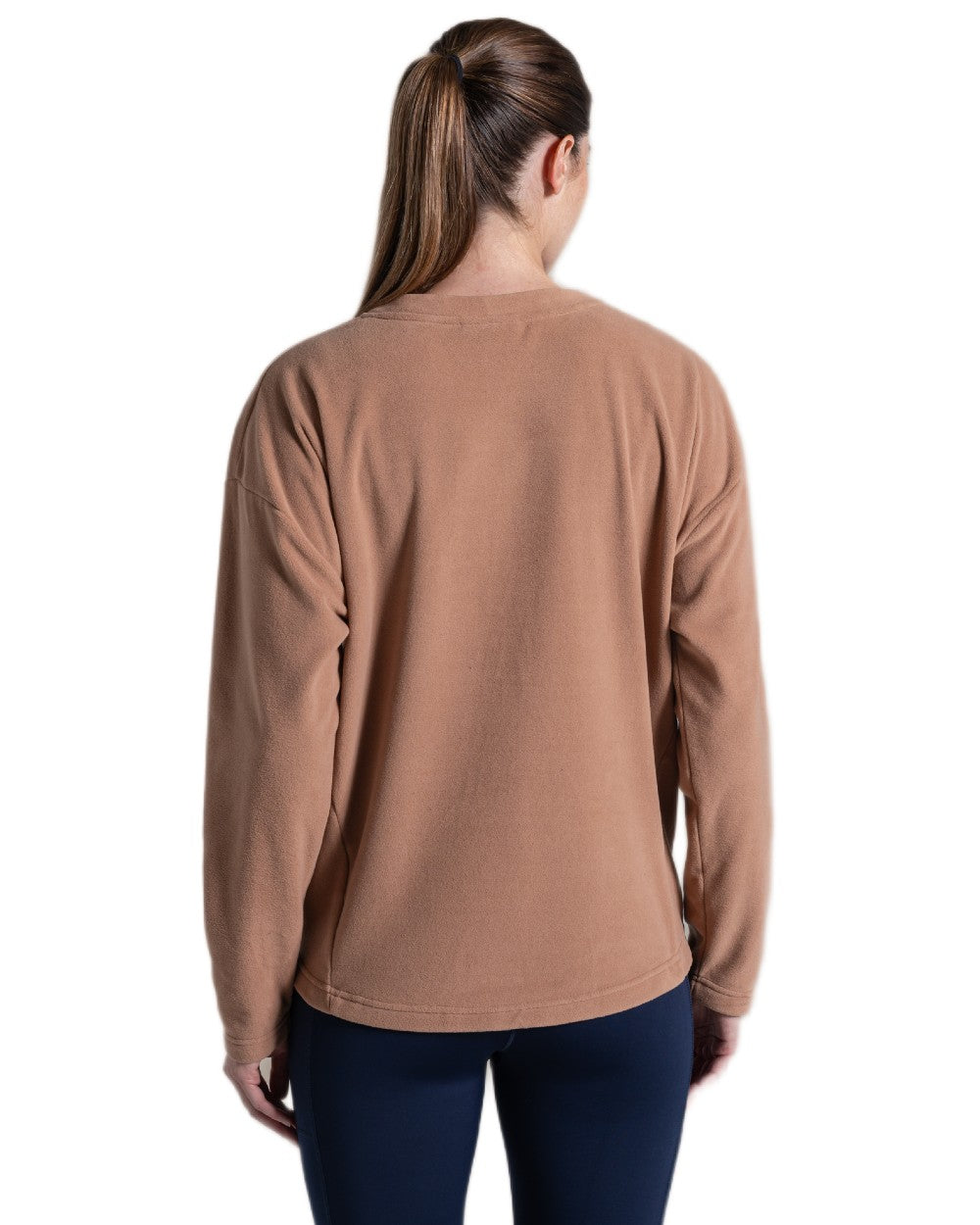 Umber coloured Craghoppers Womens Miska Crew Neck Pullover on white background