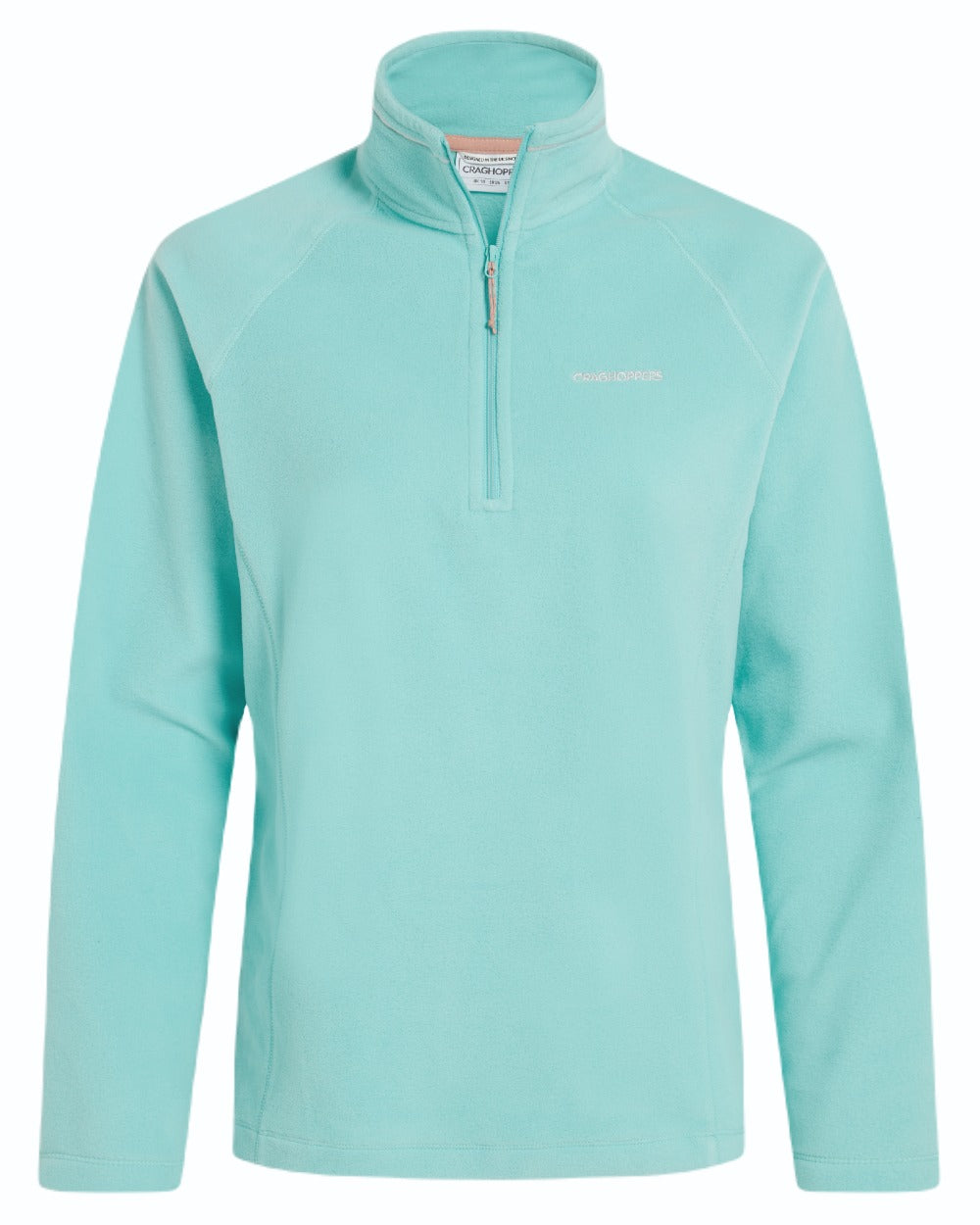 Aqua Sky coloured Craghoppers Womens Miska Half-Zip Fleece on white background