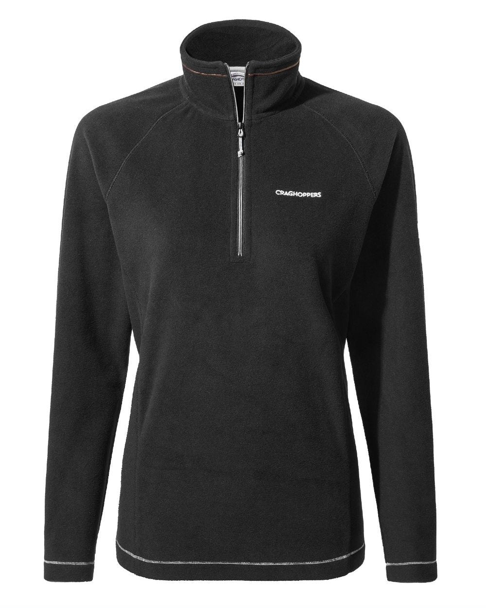 Black Coloured Craghoppers Womens Miska Half-Zip Fleece On A White Background