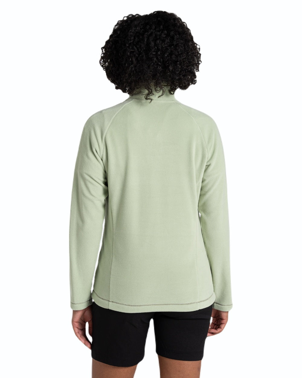 Bud Green coloured Craghoppers Womens Miska Half-Zip Fleece on white background