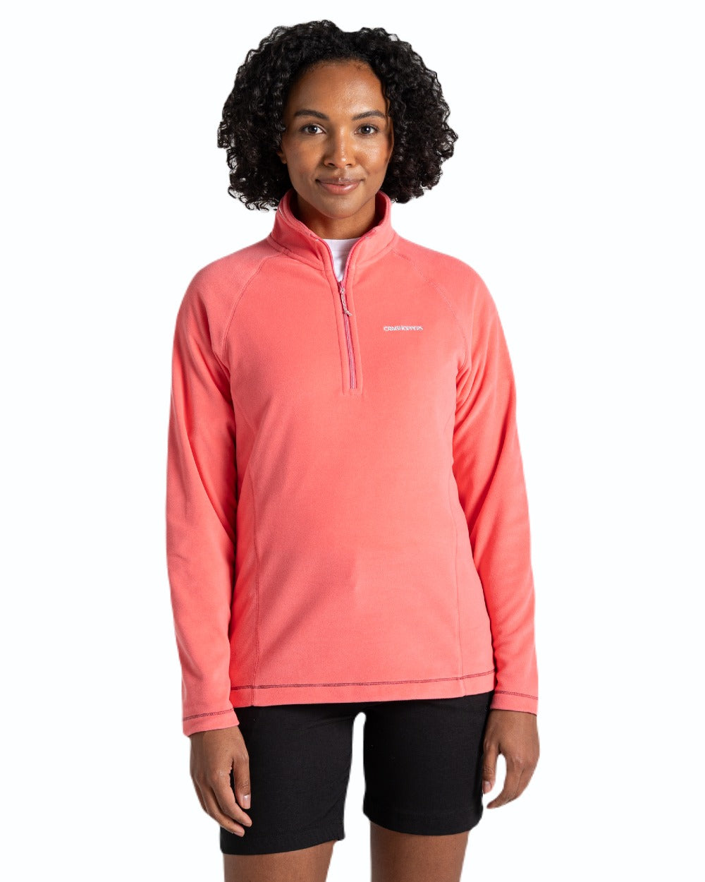 Coral Reef coloured Craghoppers Womens Miska Half-Zip Fleece on white background