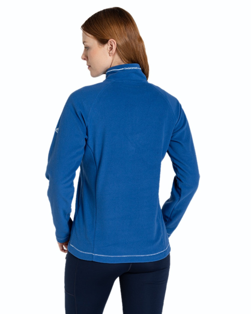 Marina Blue coloured Craghoppers Womens Miska Half-Zip Fleece on white background