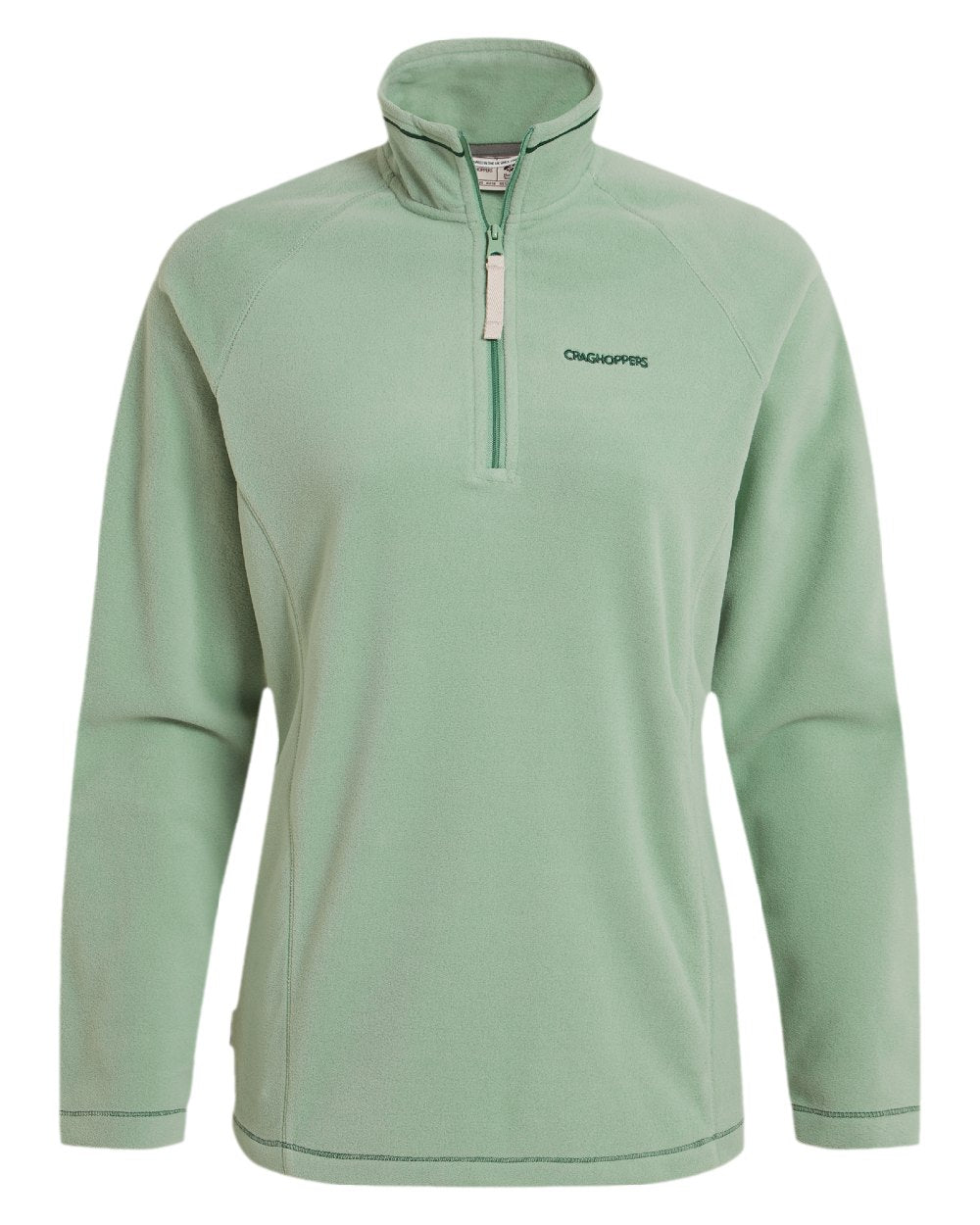 Pale Pistachio Coloured Craghoppers Womens Miska Half-Zip Fleece on white background