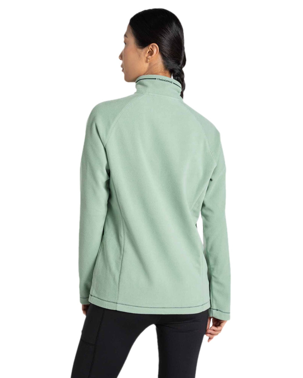 Pale Pistachio Coloured Craghoppers Womens Miska Half-Zip Fleece on white background