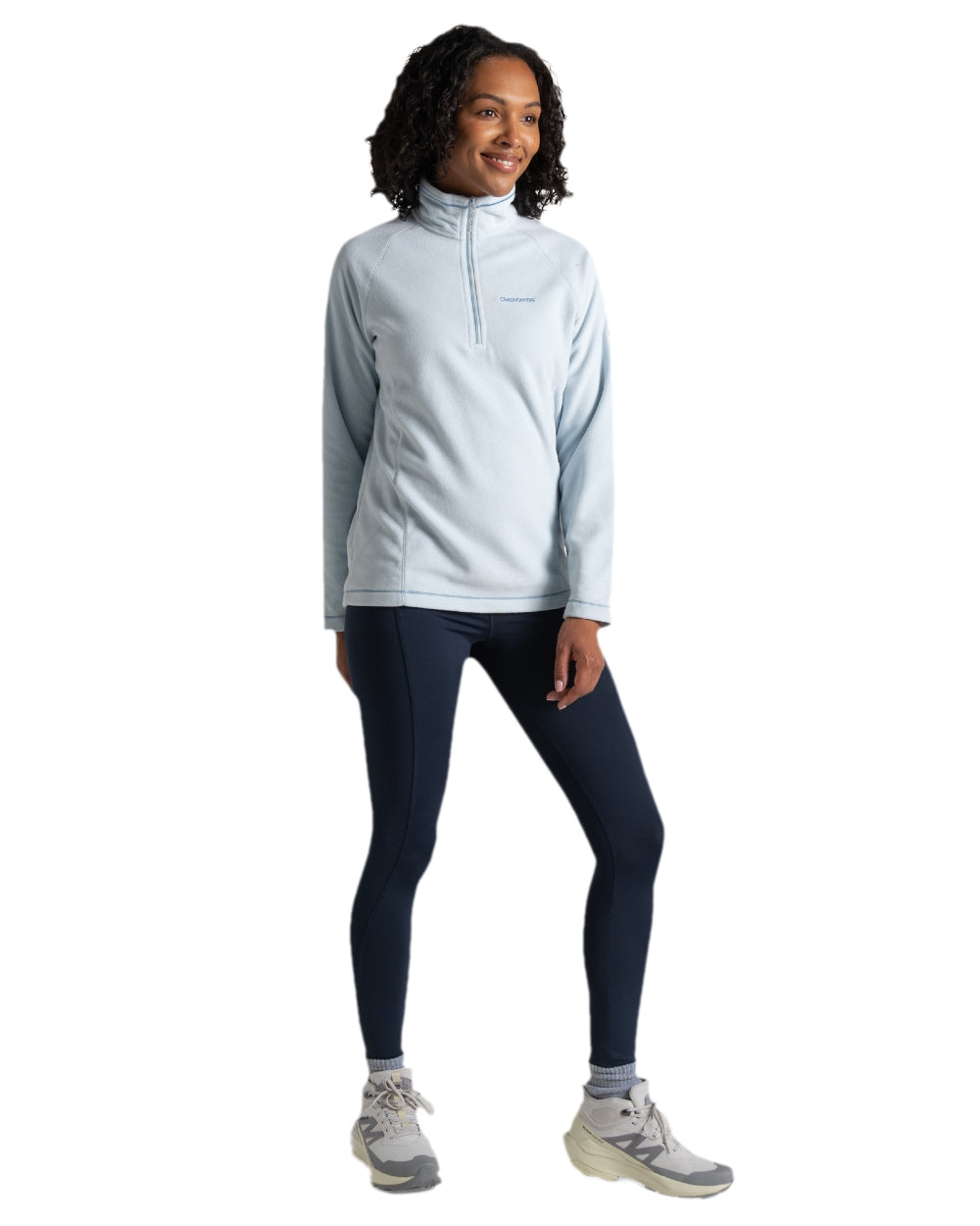 Sky Coloured Craghoppers Womens Miska Half-Zip Fleece on white background