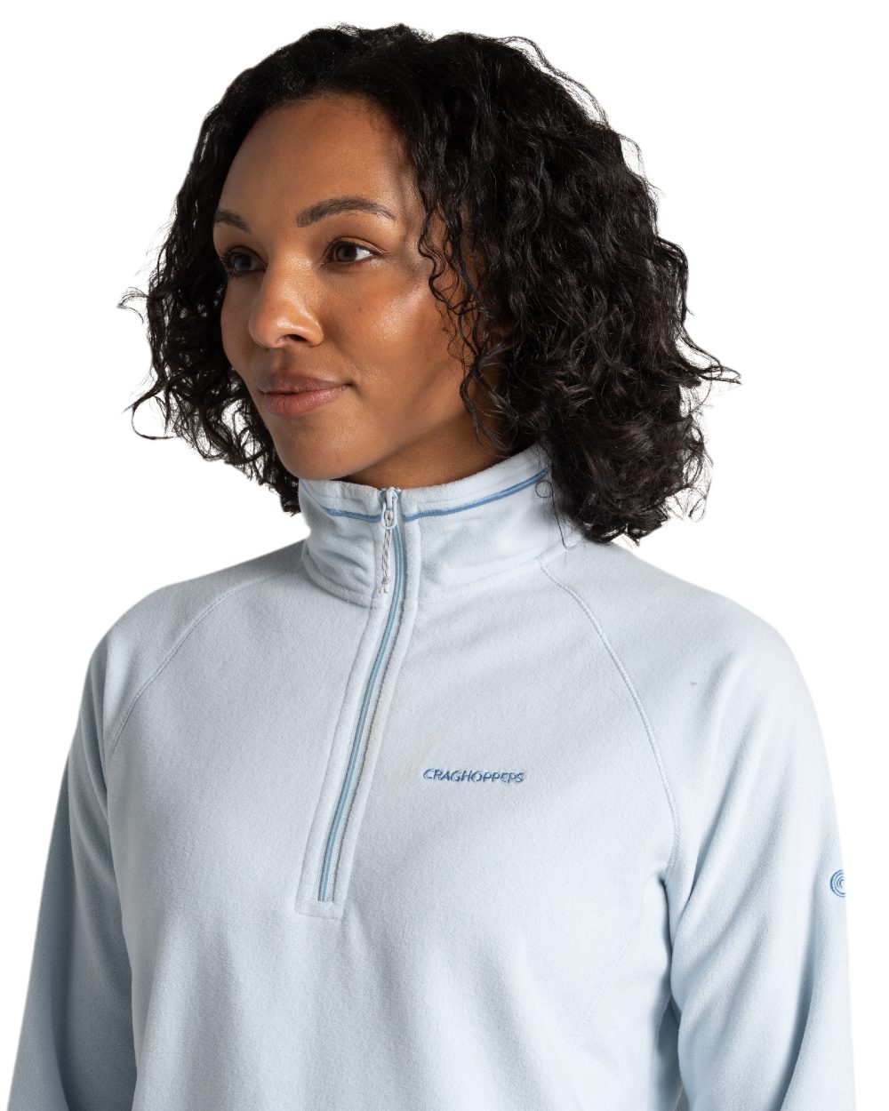 Sky Coloured Craghoppers Womens Miska Half-Zip Fleece on white background