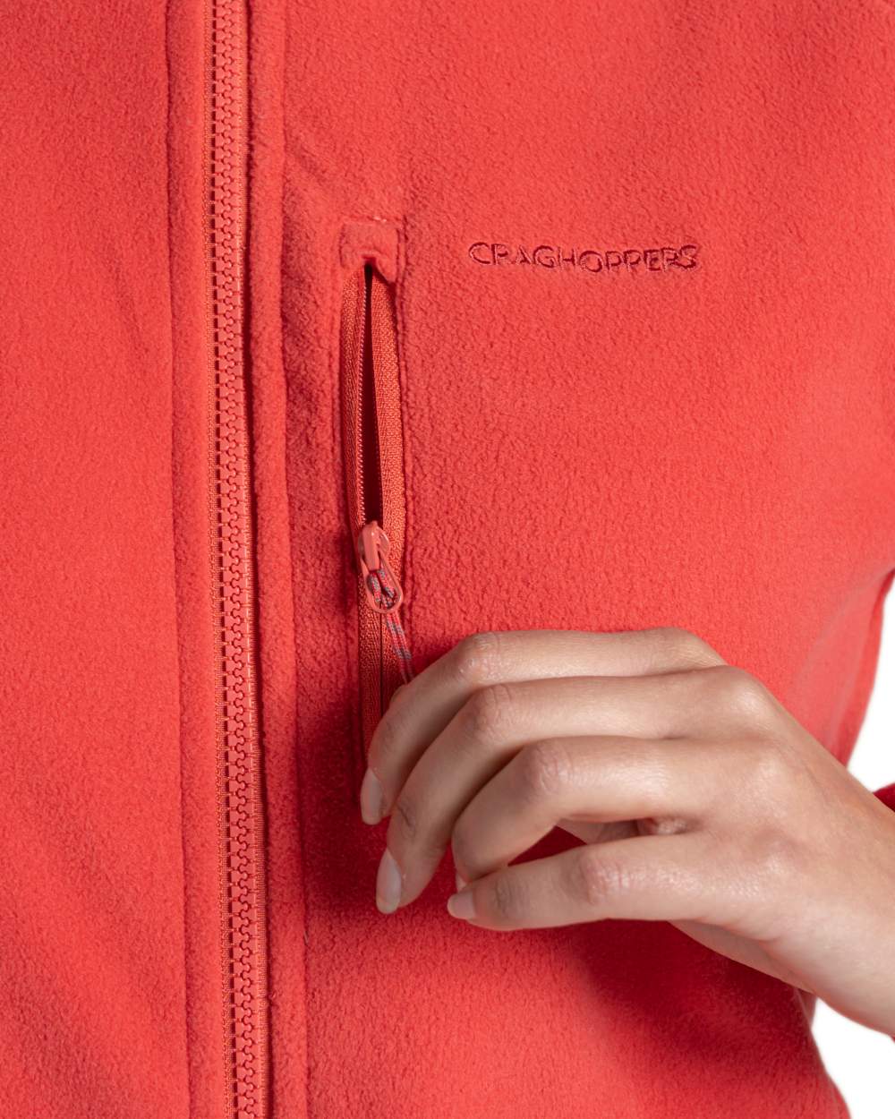 Compote Red Coloured Craghoppers Womens Miska Plus II Jacket on white background