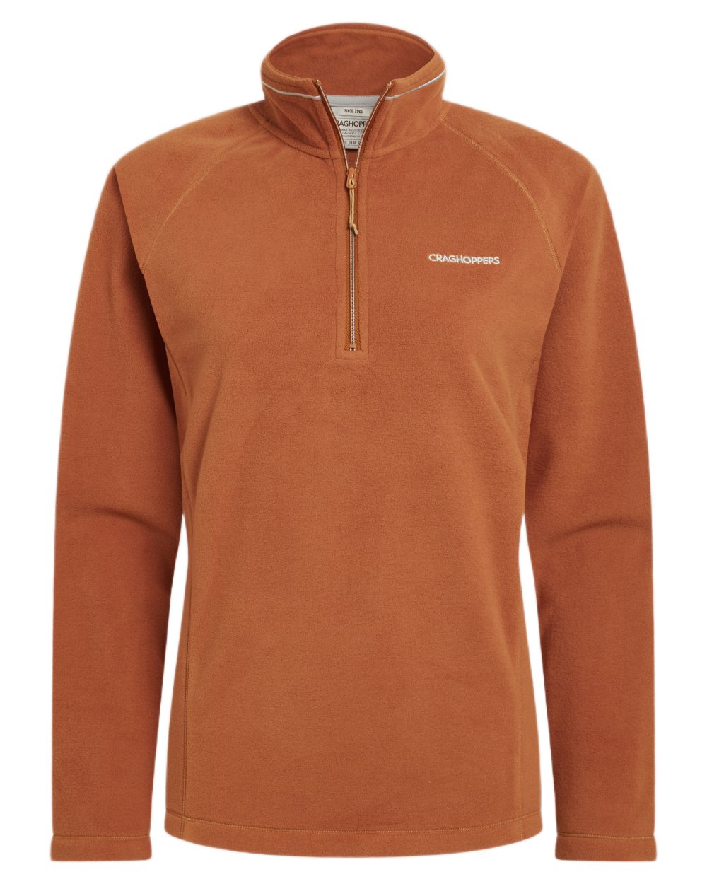 Hazel coloured Craghoppers Womens Miska VI Half-Zip Fleece on white background