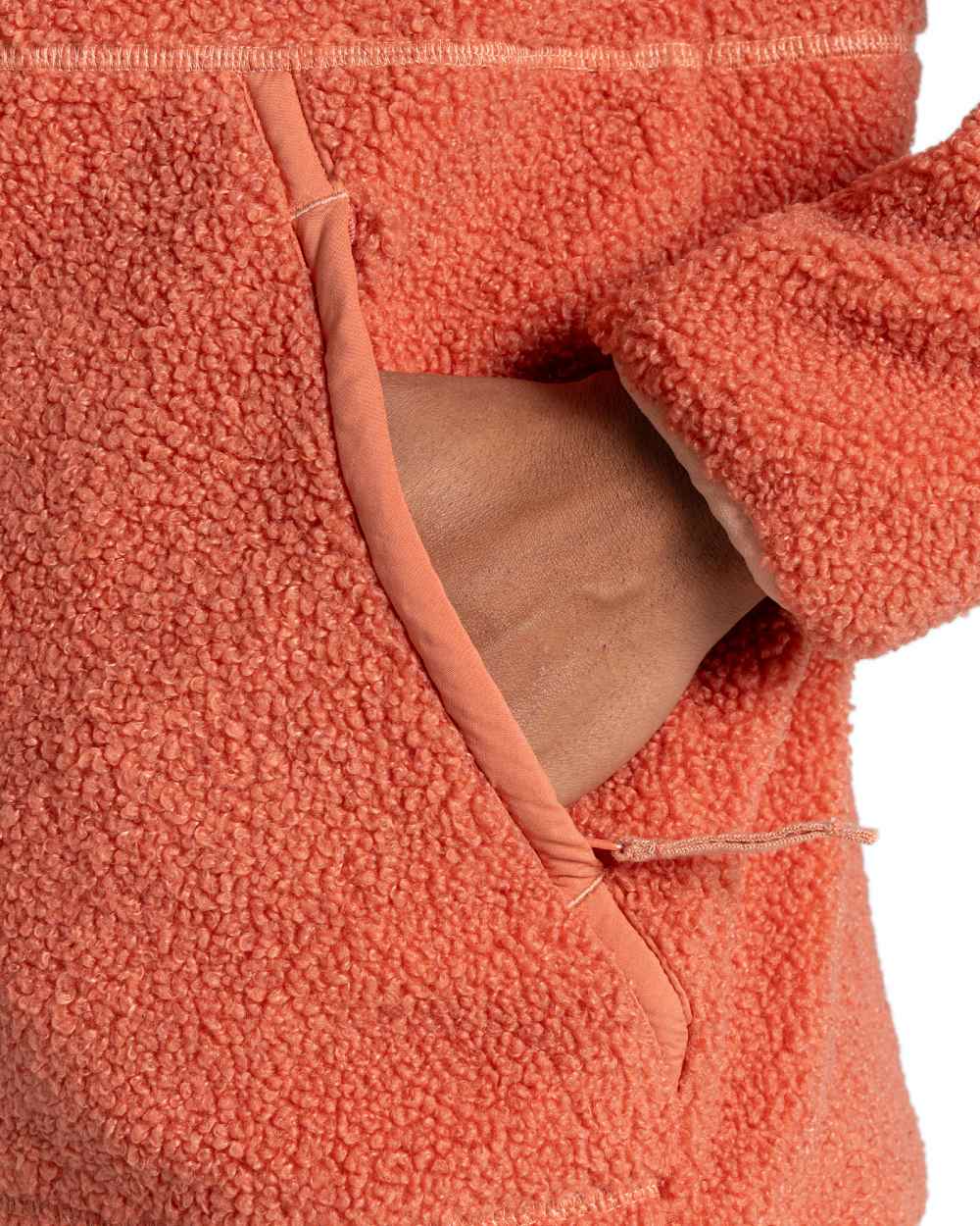 Red Sandstone coloured Craghoppers Womens National Trust Avens Full Zip Fleece Jacket on white background