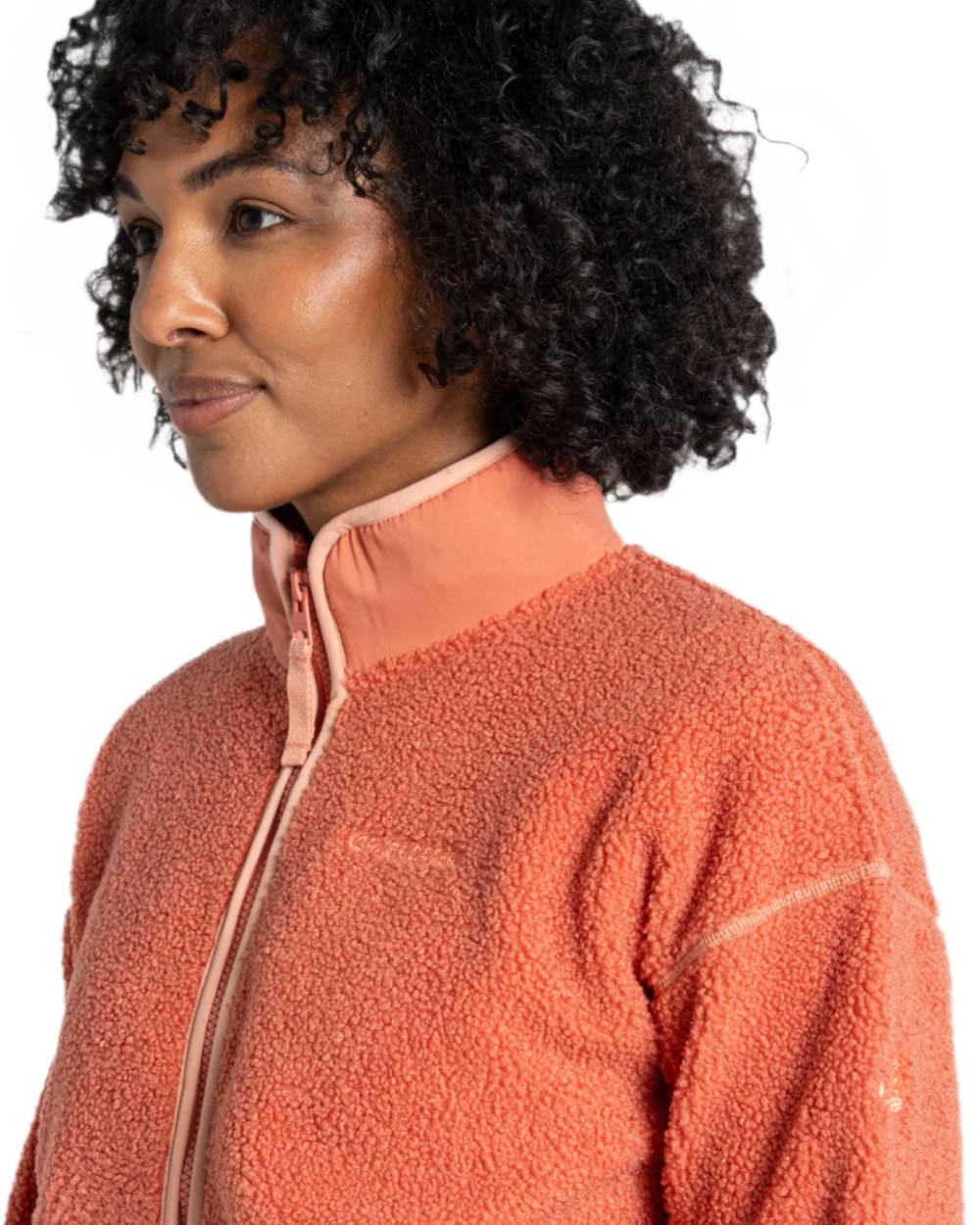 Red Sandstone coloured Craghoppers Womens National Trust Avens Full Zip Fleece Jacket on white background