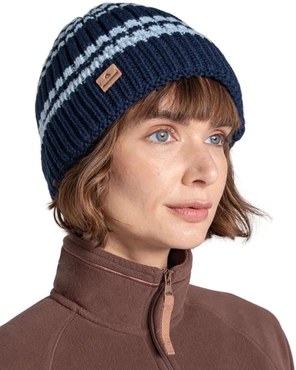 Blue Navy coloured Craghoppers Womens National Trust Canina Hat on white background