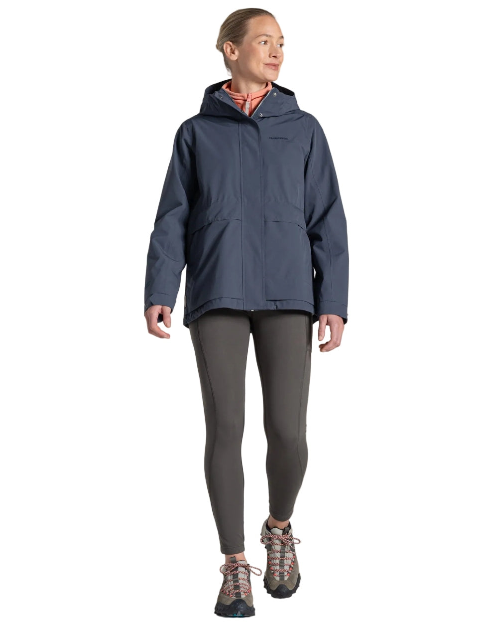 Anthracite coloured Craghoppers Womens National Trust Cinquefoil Jacket on white background