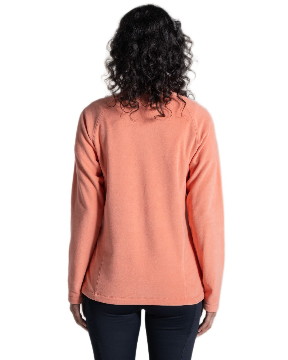 Spiced Apricot coloured Craghoppers Womens National Trust Miska Half Zip Top on white background