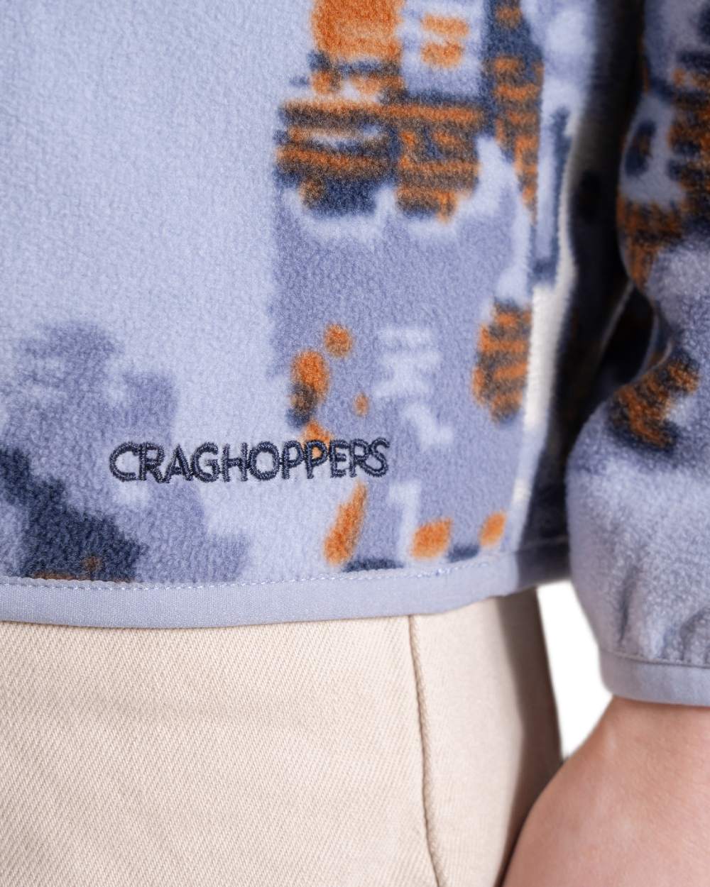 Mist Blue coloured Craghoppers Womens National Trust Reedmace Half Zip Fleece Top on white background