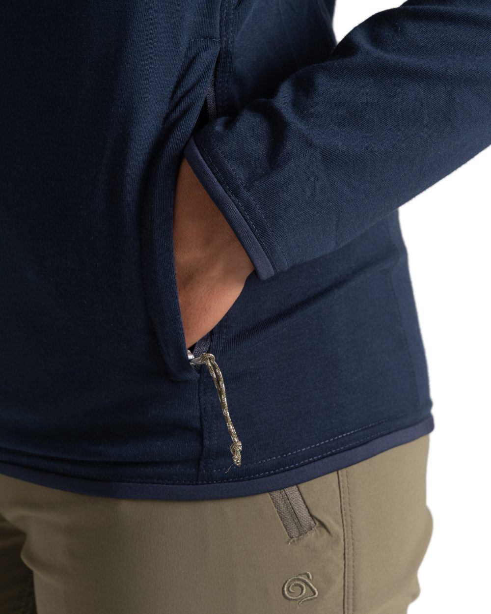 Blue Navy coloured Craghoppers Womens NosiLife Afia Hooded Jacket on white background