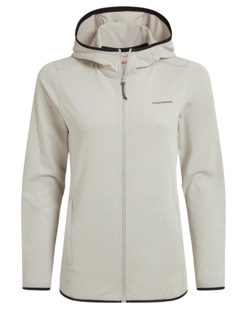 Light Grey Marl coloured Craghoppers Womens NosiLife Afia Hooded Jacket on white background