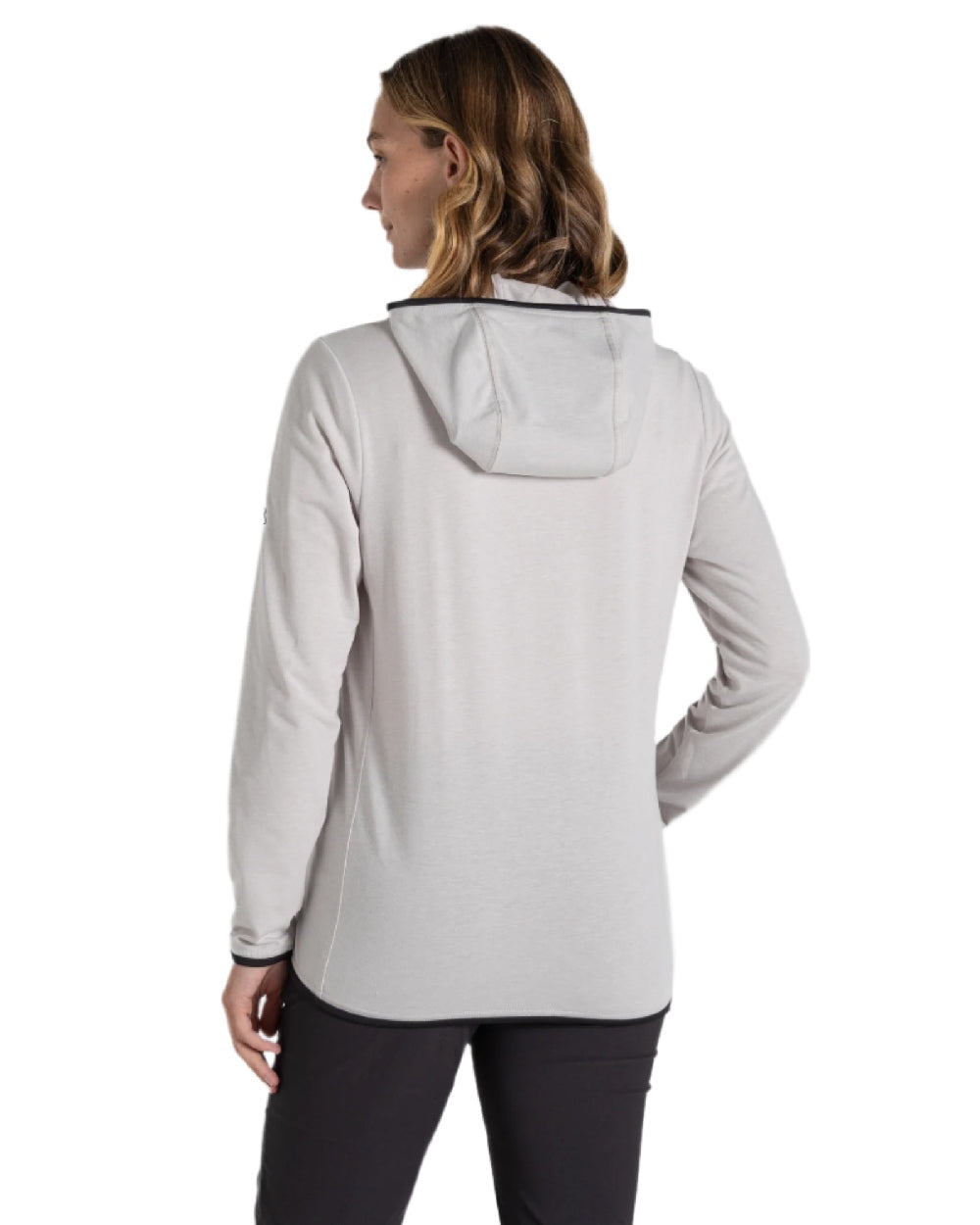 Light Grey Marl coloured Craghoppers Womens NosiLife Afia Hooded Jacket on white background