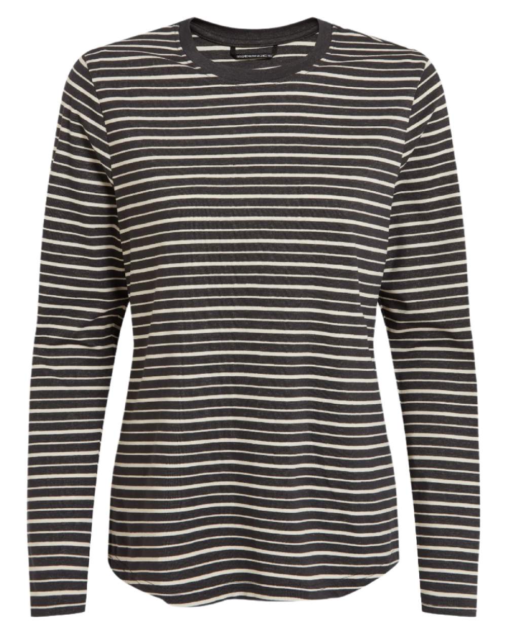 Charcoal Stripe coloured Craghoppers Womens NosiLife Akona Long Sleeved Top on white background