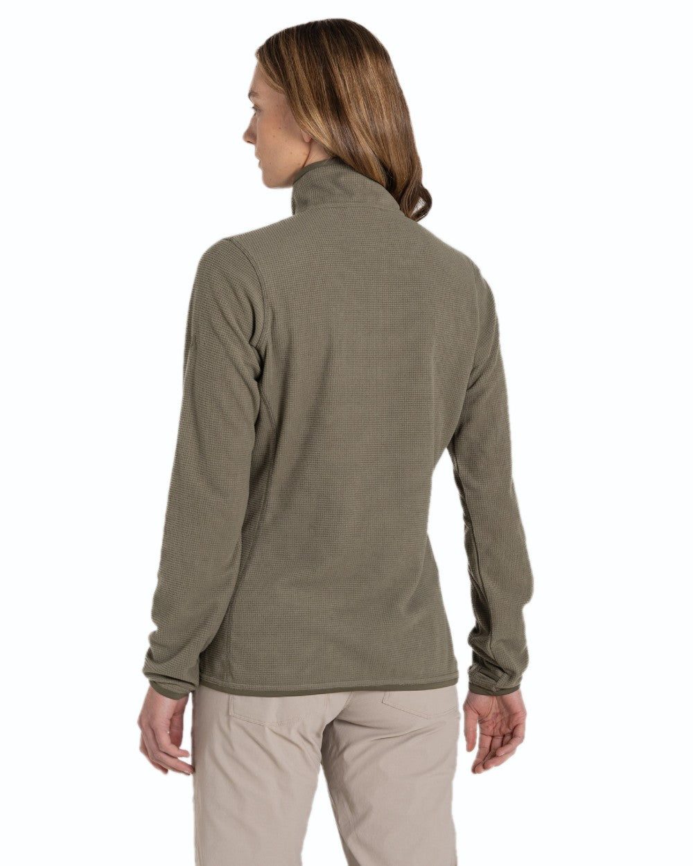 Soft Moss coloured Craghoppers Womens NosiLife Anya Jacket on white background