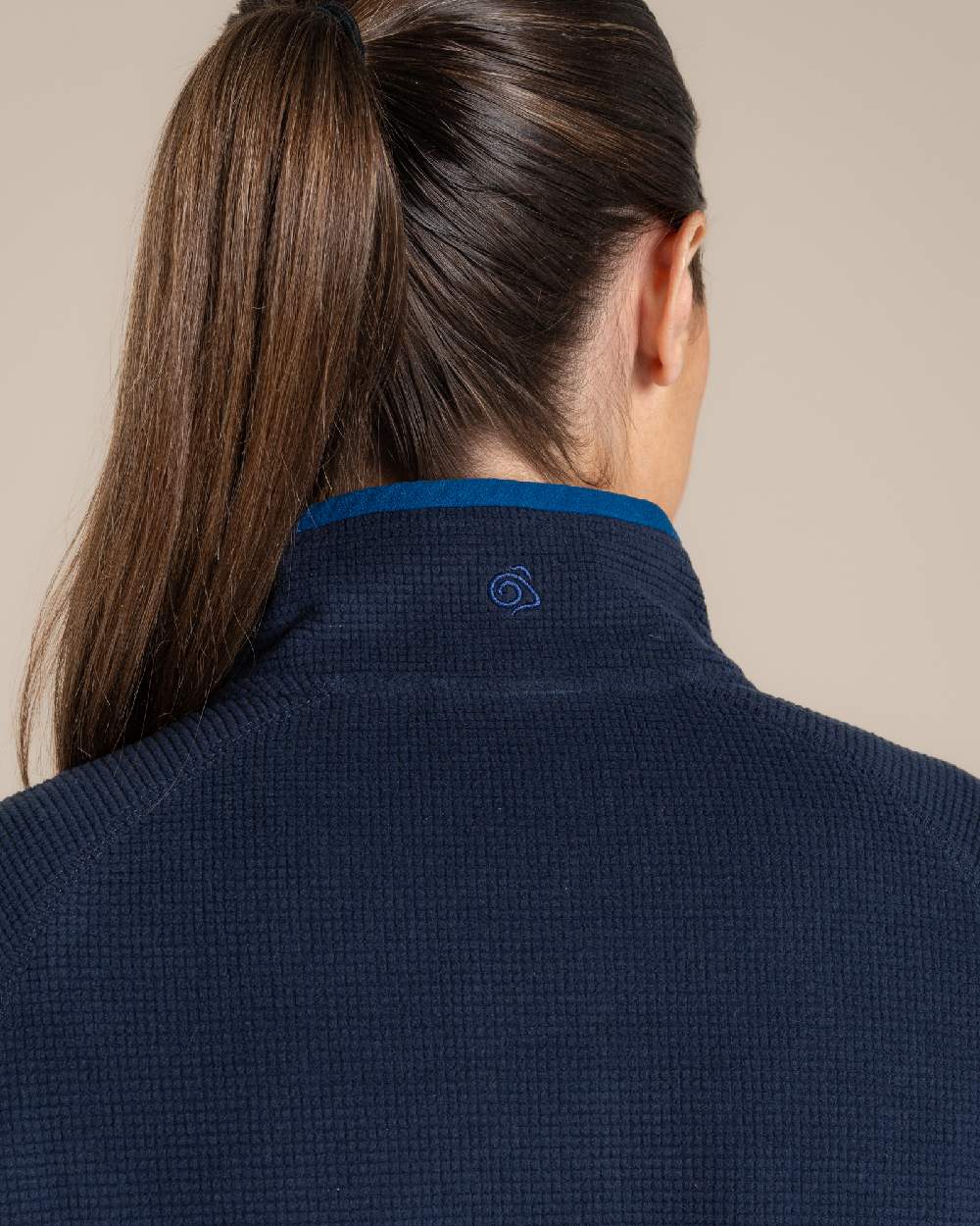 Blue Navy Coloured Craghoppers Womens Nosilife belfairs Jacket on Beige Background