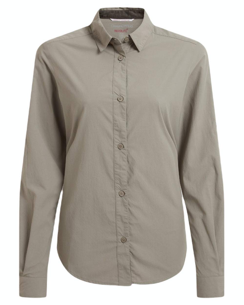 Vert coloured Craghoppers Womens NosiLife Freeda Long Sleeved Shirt on white background