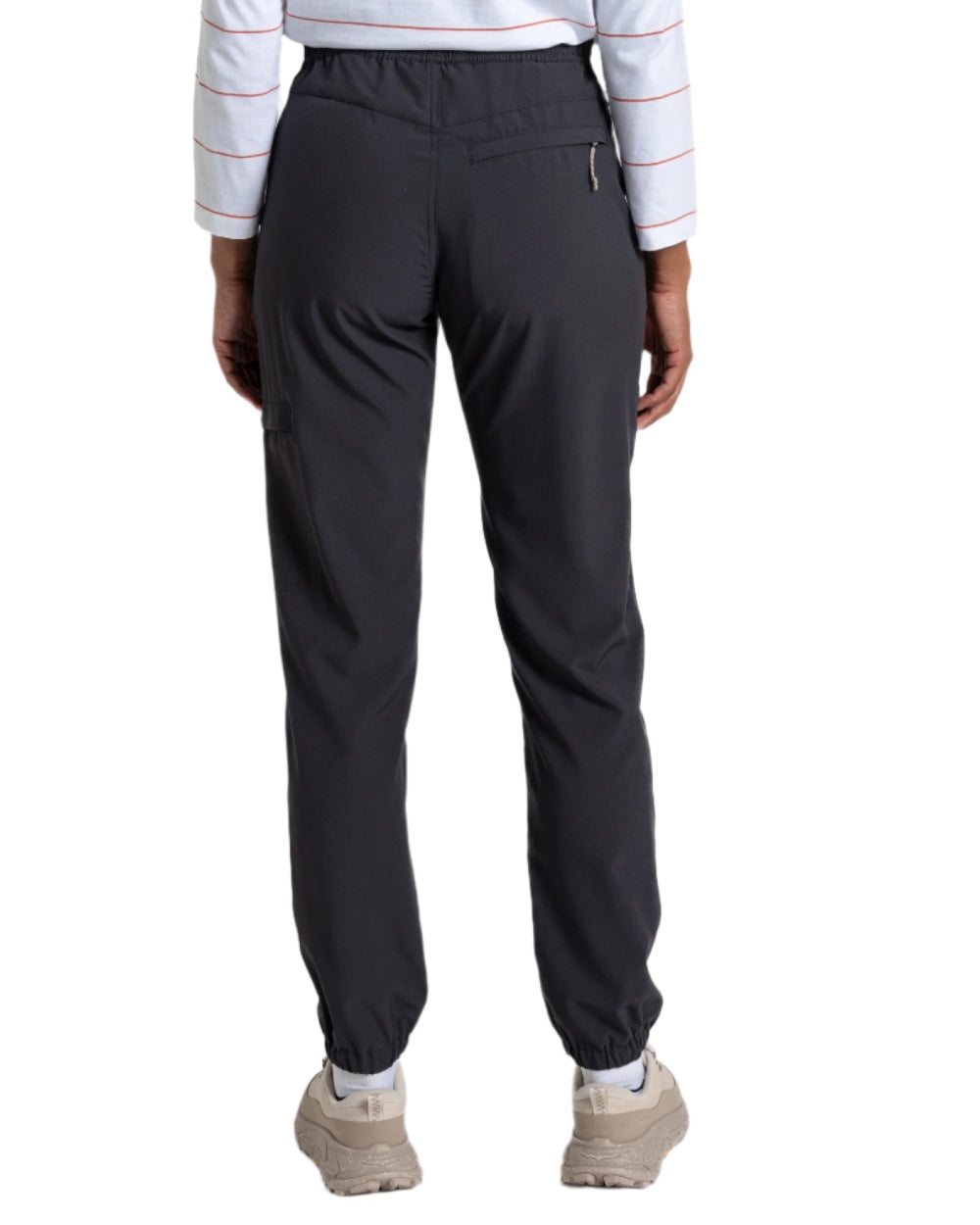 Charcoal coloured Craghoppers Womens NosiLife Lola Trousers on white background