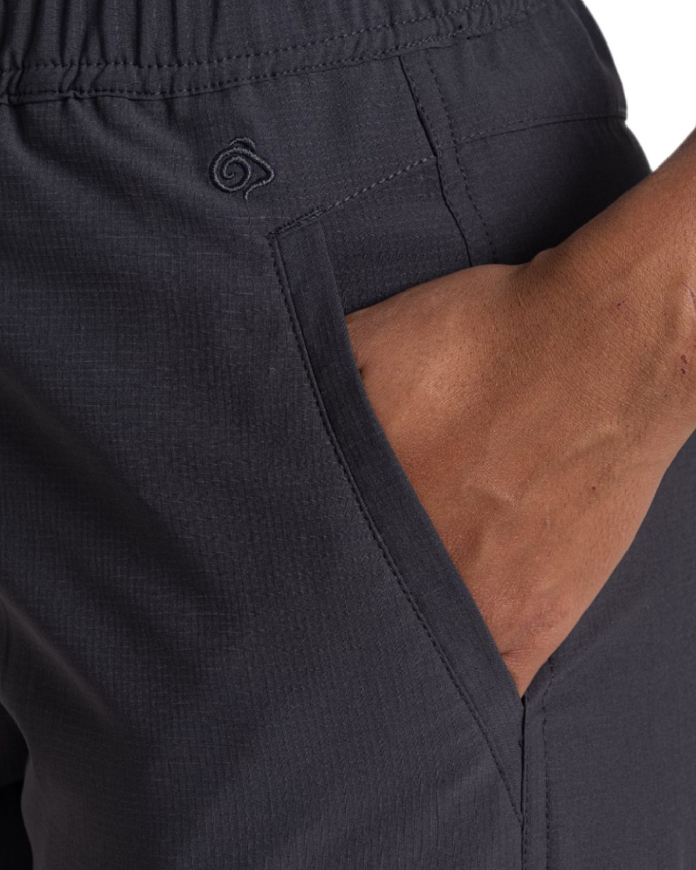 Charcoal coloured Craghoppers Womens NosiLife Lola Trousers on white background