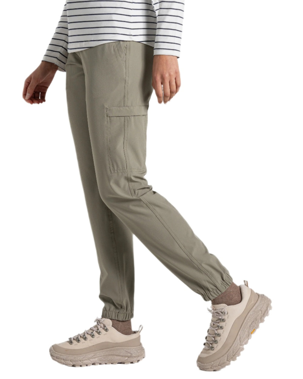 Vert coloured Craghoppers Womens NosiLife Lola Trousers on white background