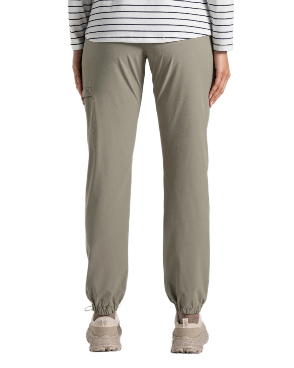 Vert coloured Craghoppers Womens NosiLife Lola Trousers on white background