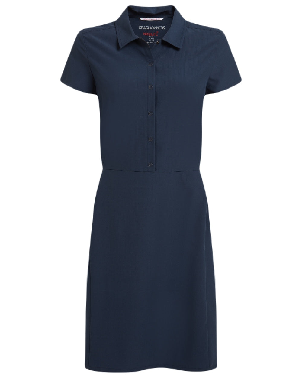 Blue Navy coloured Craghoppers Womens NosiLife Pro Dress IV on white background