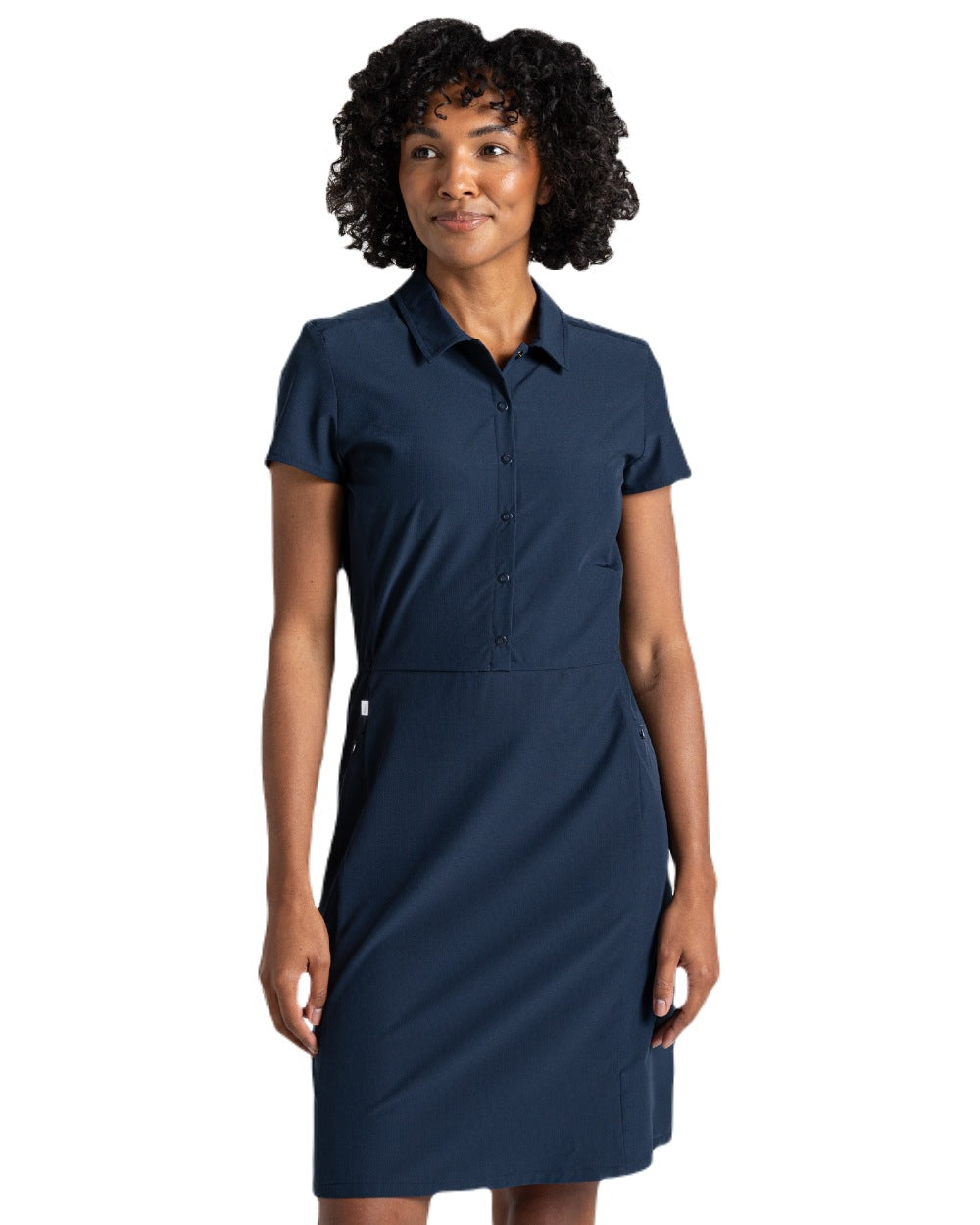Blue Navy coloured Craghoppers Womens NosiLife Pro Dress IV on white background