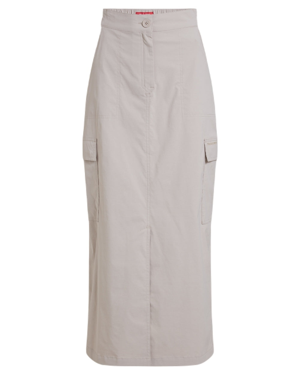 Soft Mushroom coloured Craghoppers Womens NosiLife Pro Midi Skirt on white background