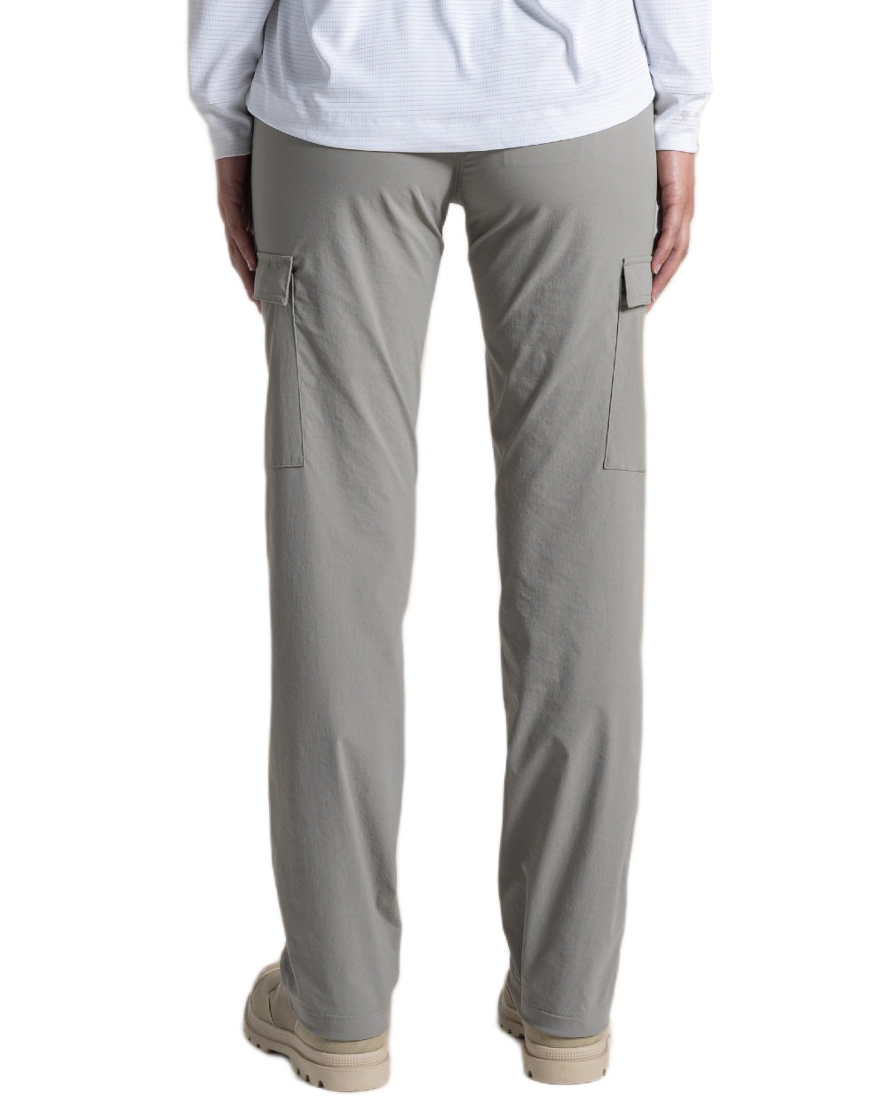 Vert coloured Craghoppers Womens NosiLife Rif Stretch Cargo Trousers on white background