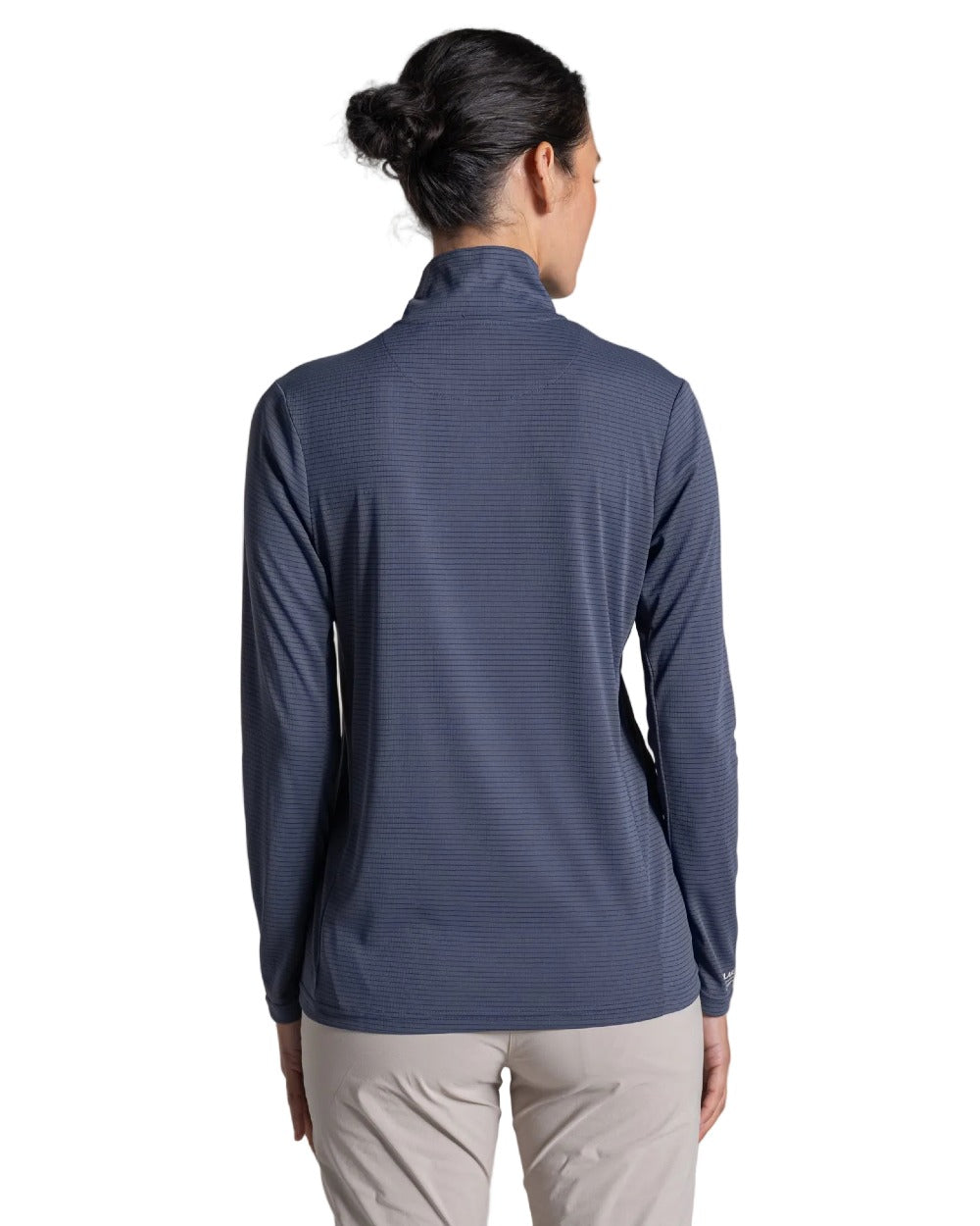 Anthracite coloured Craghoppers Womens NosiLife SolarShield+ Half Zip Top on white background