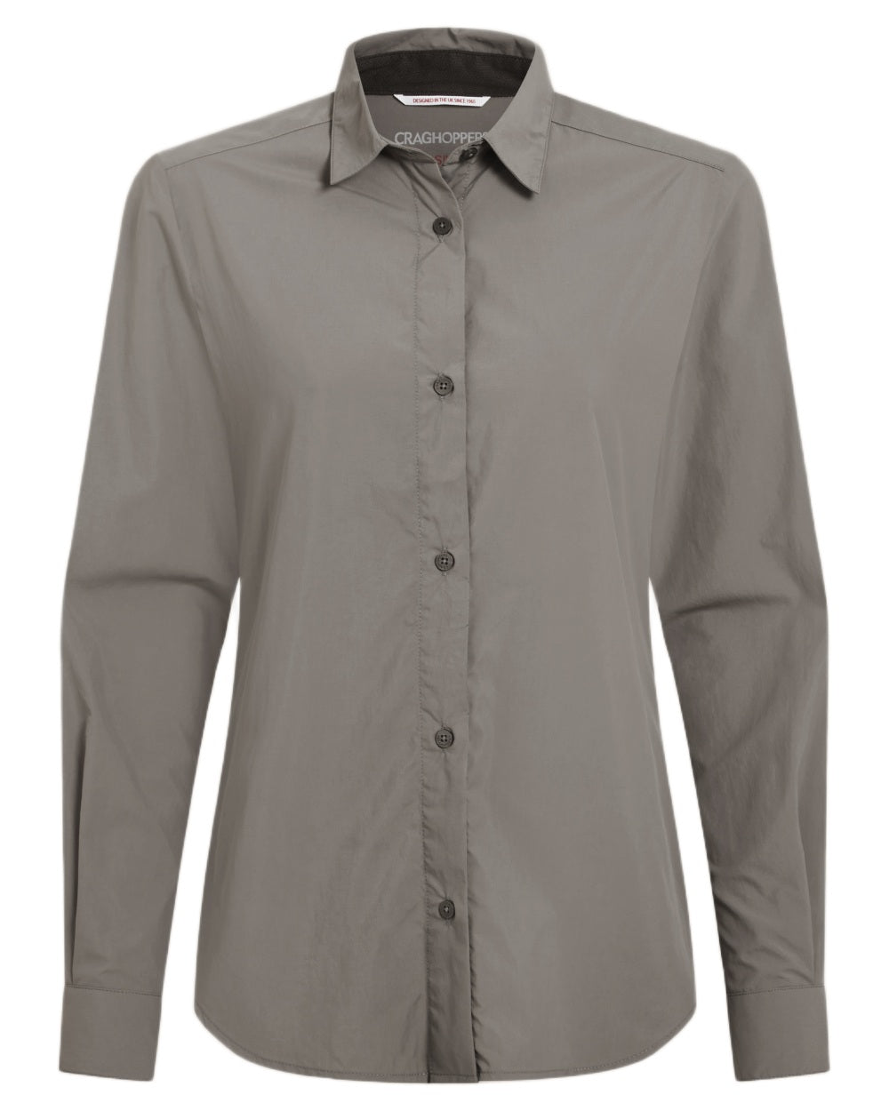 Vert coloured Craghoppers Womens Nosiife Alma Long Sleeved Shirt on white background