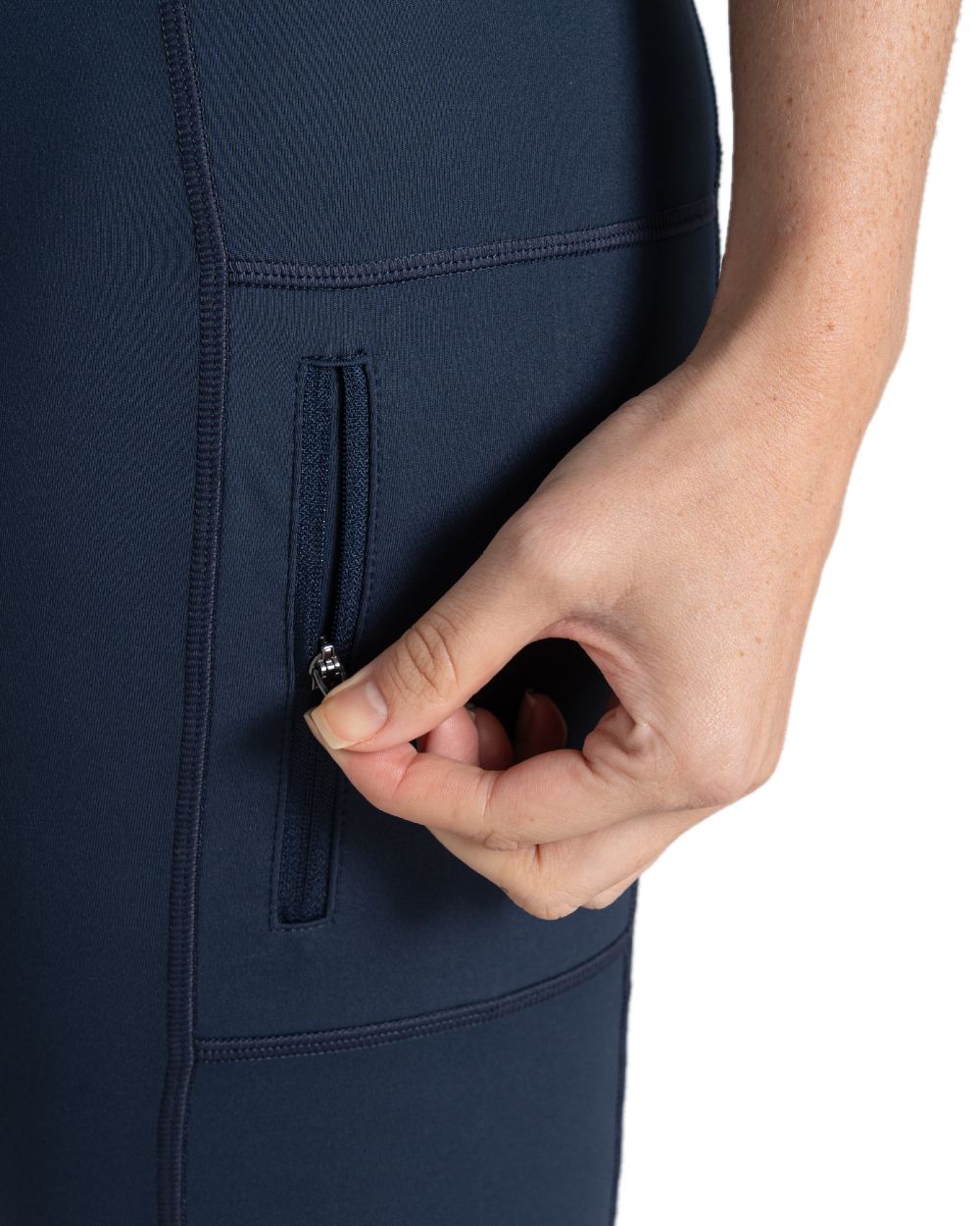 Blue Navy coloured Craghoppers Womens Nosilife Adeena Leggings on white background