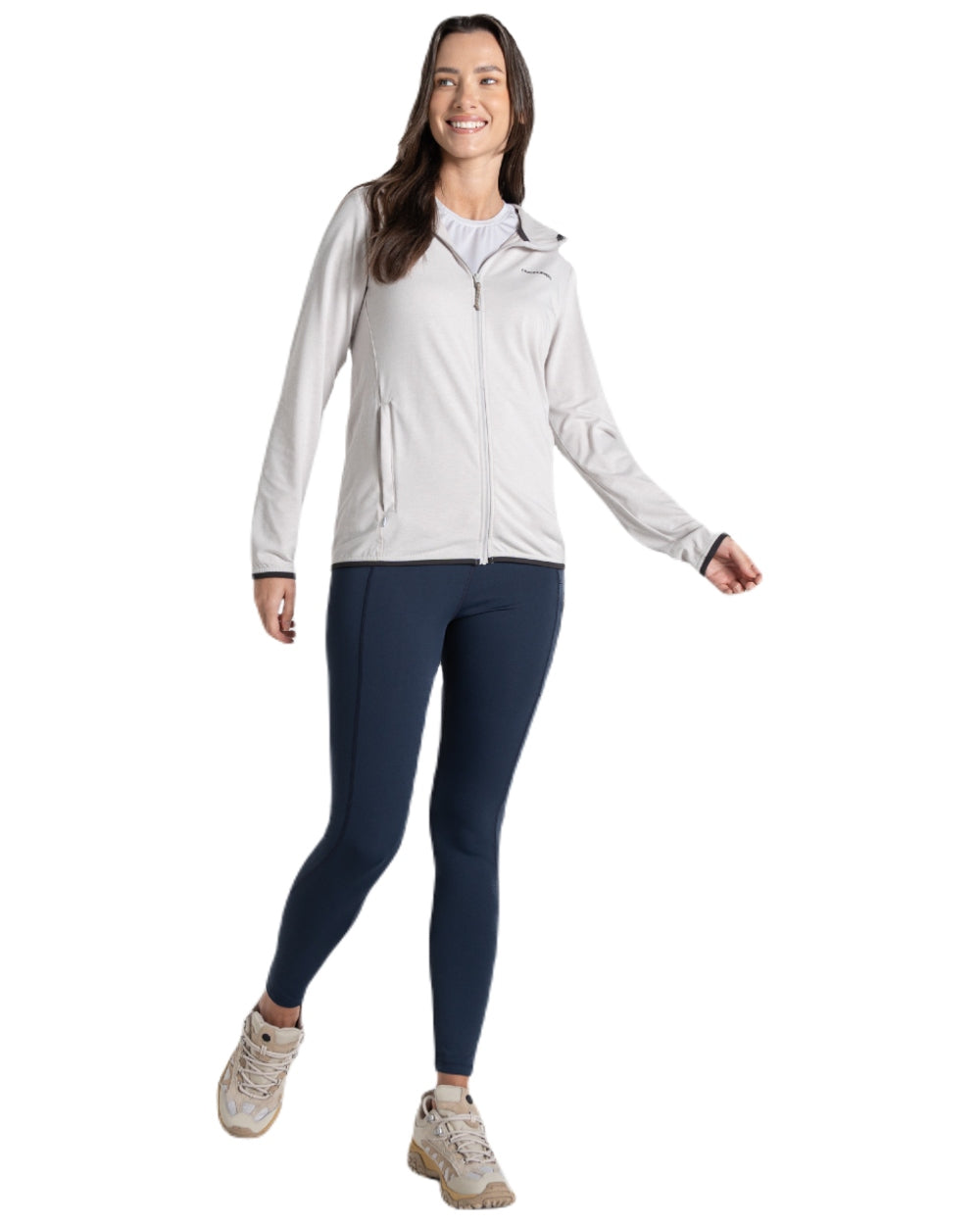 Blue Navy coloured Craghoppers Womens Nosilife Adeena Leggings on white background