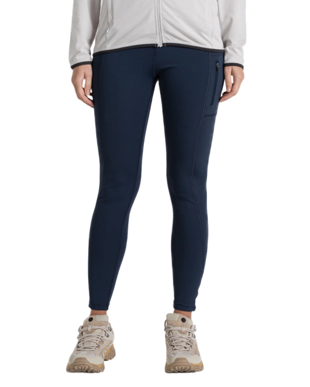 Blue Navy coloured Craghoppers Womens Nosilife Adeena Leggings on white background